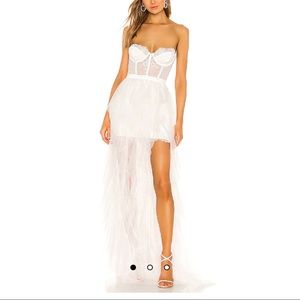 For Love & Lemons Bustier Gown in White Small